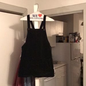 Black corduroy pinafore dress